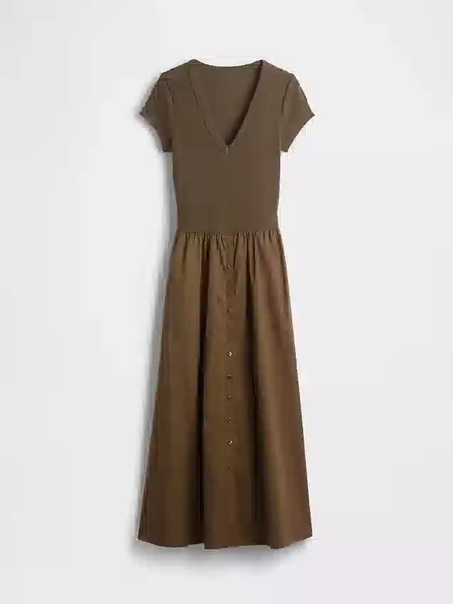 Vestido largo moderno de mezcla de telas