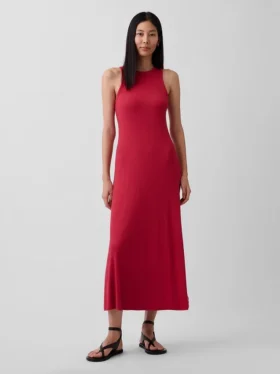Vestido largo moderno sin tirantes con soporte integrado