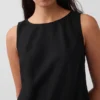Vestido largo recto de mezcla de lino
