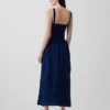 Vestido largo tipo corsé con cordones