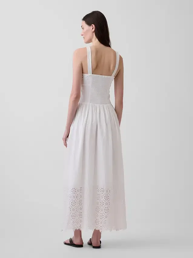Vestido largo tipo corsé con cordones