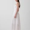 Vestido largo tipo corsé con cordones