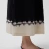 Vestido largo tipo corsé de cintura baja en mezcla de lino