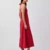 Vestido largo tipo halter de mezcla de lino