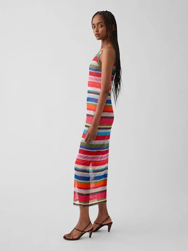 Vestido largo transparente con rayas alegres de Gapstudio