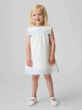 Vestido marinero con ojales para bebés y niños pequeños