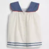 Vestido marinero de lino y algodón para bebé