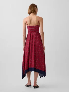 Vestido midi a rayas estilo pañuelo