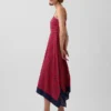 Vestido midi a rayas estilo pañuelo