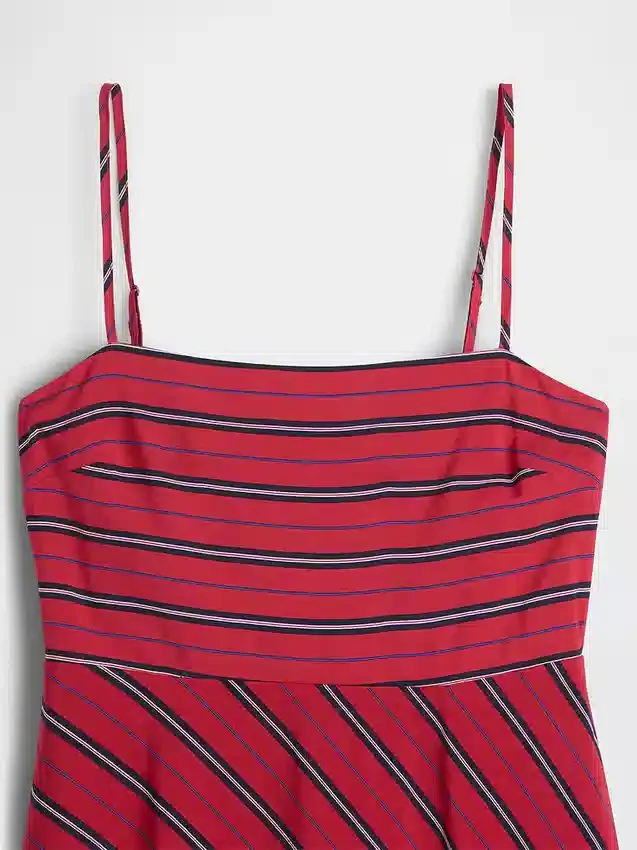 Vestido midi a rayas estilo pañuelo