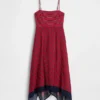 Vestido midi a rayas estilo pañuelo