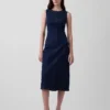 Vestido midi ajustado de mezclilla