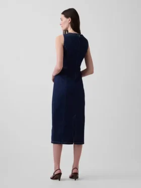 Vestido midi ajustado de mezclilla