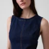 Vestido midi ajustado de mezclilla