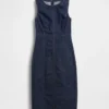 Vestido midi ajustado de mezclilla