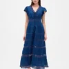 Vestido midi con ribete de encaje