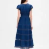 Vestido midi con ribete de encaje