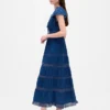 Vestido midi con ribete de encaje