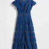 Vestido midi con ribete de encaje