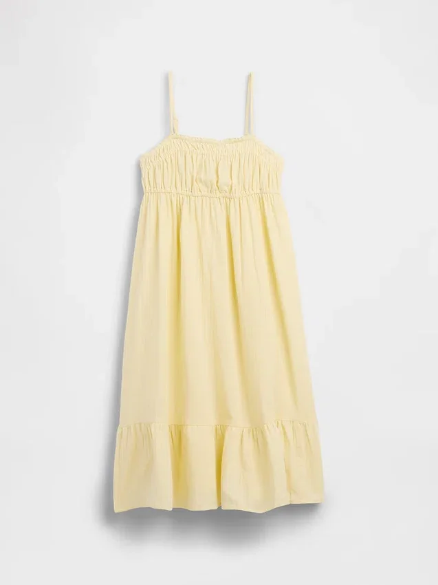 Vestido midi de gasa de algodón para niñas