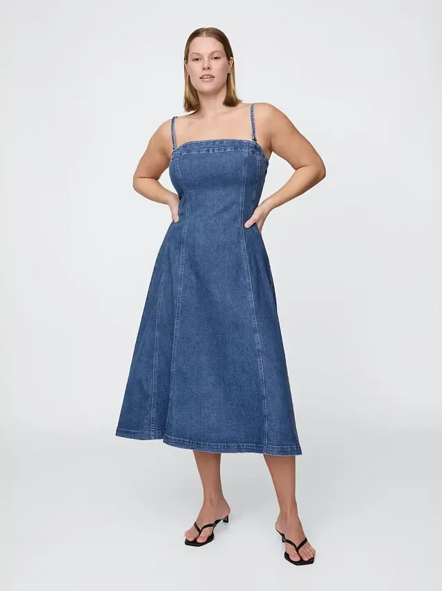 Vestido midi de mezclilla