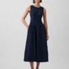 Vestido midi de mezclilla con cintura baja