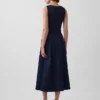 Vestido midi de mezclilla con cintura baja