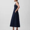 Vestido midi de mezclilla con cintura baja