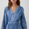 Vestido midi de mezclilla con cintura de piezas