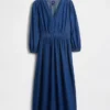 Vestido midi de mezclilla con cintura de piezas