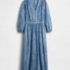 Vestido midi de mezclilla con cintura de piezas