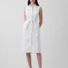 Vestido midi de mezclilla con cinturón para atar
