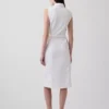 Vestido midi de mezclilla con cinturón para atar