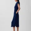 Vestido midi utilitario de mezclilla con cinturón para atar