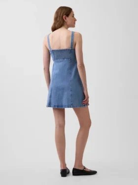 Vestido mini con paneles de mezclilla