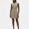 Vestido mini recto de cuello alto