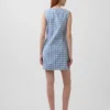 Vestido mini recto de mezclilla a cuadros