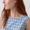 Vestido mini recto de mezclilla a cuadros