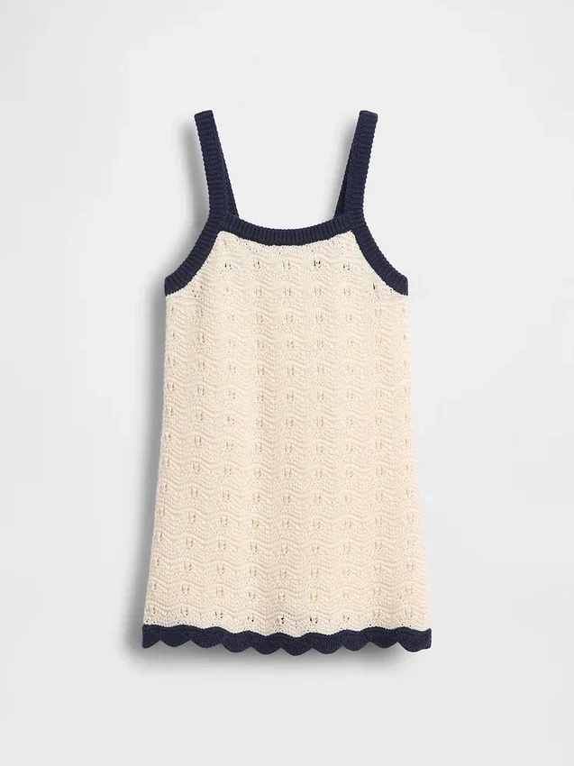 Vestido sin mangas de ganchillo para niños pequeños