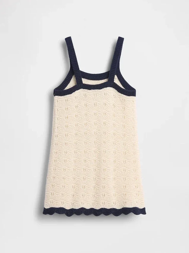 Vestido sin mangas de ganchillo para niños pequeños