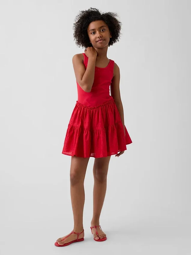 Vestido sin mangas de varias capas para niños