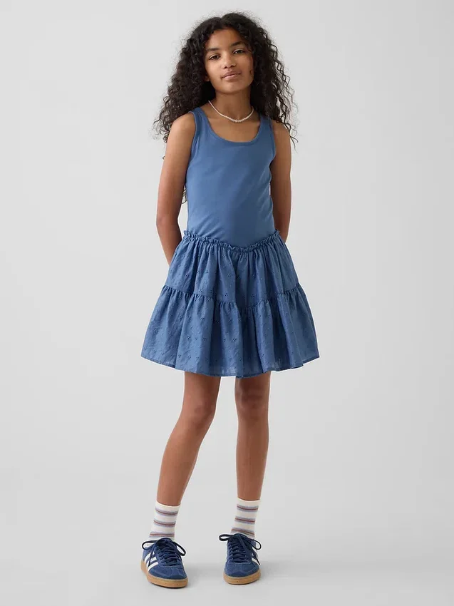 Vestido sin mangas de varias capas para niños