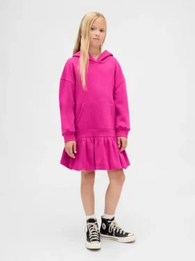 Vestido sudadera con capucha oversize para niños