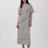 Vestido tipo camiseta maxi oversize de tejido grueso