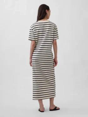 Vestido tipo camiseta maxi oversize de tejido grueso