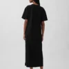 Vestido tipo camiseta maxi oversize de tejido grueso