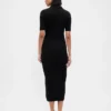 Vestido tipo cárdigan midi con cuello acanalado de CashSoft