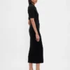 Vestido tipo cárdigan midi con cuello acanalado de CashSoft