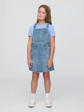 Vestido tipo delantal de mezclilla para niños