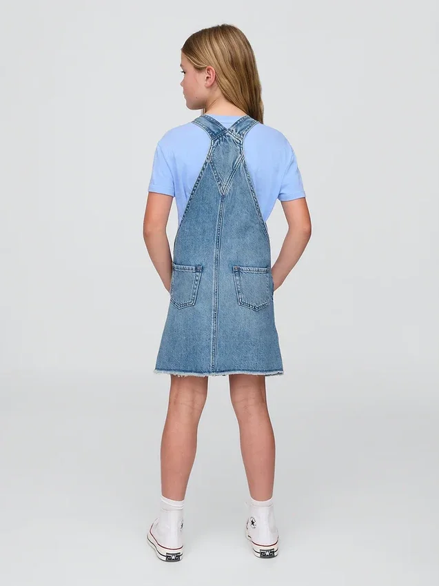 Vestido tipo delantal de mezclilla para niños